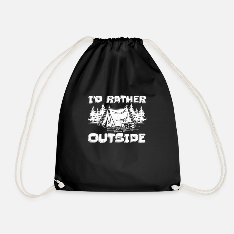 Pfadfinder Witzig Id Rather Be Outside - Turnbeutel - Schwarz