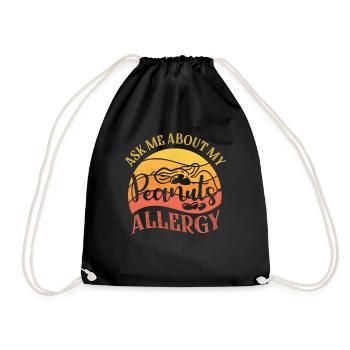 Ask Me About My Peanut Allergy Nut Allergic Avars - Drawstring Bag - black - Front