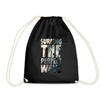Surfing The Perfect Wave - Turnbeutel - Schwarz - Vorne