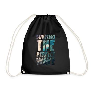 Surfing The Perfect Wave - Turnbeutel - Schwarz - Vorne