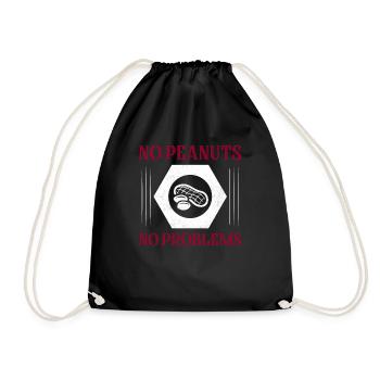 No Peanuts No Problems Nut Allergic Awareness - Turnbeutel - Schwarz - Vorne