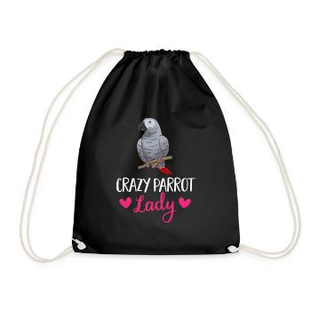 Graupapagei African Grey Parrot Papagei - Turnbeutel - Schwarz - Vorne
