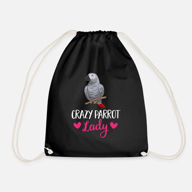 Graupapagei African Grey Parrot Papagei - Turnbeutel - Schwarz