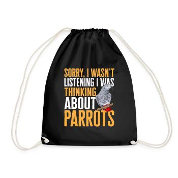 Graupapagei African Grey Parrot Papagei - Drawstring Bag - black - Front