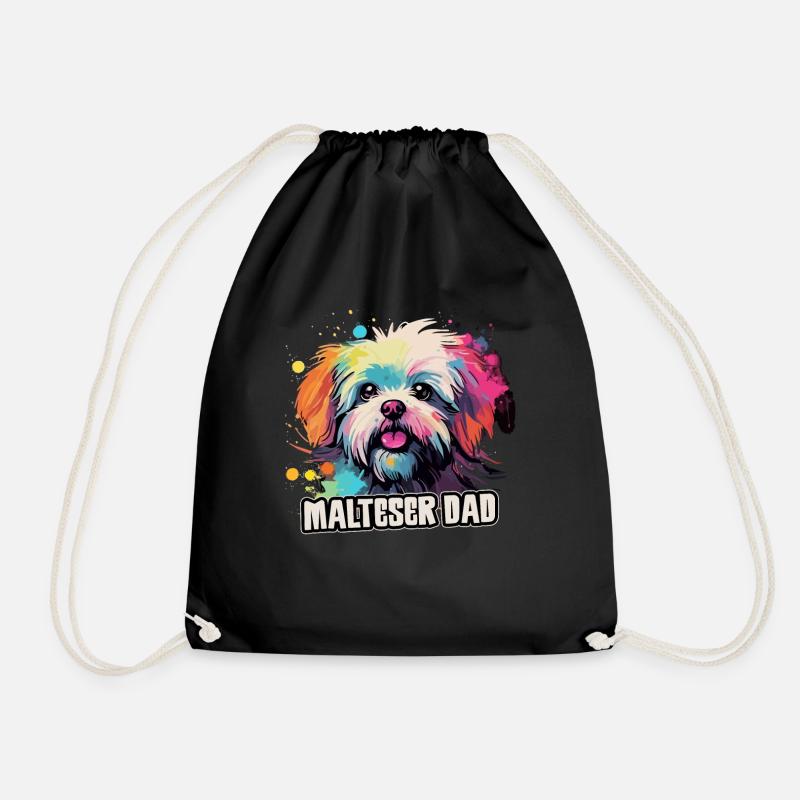 Malteser Hund Geschenk Spruch - Turnbeutel - Schwarz