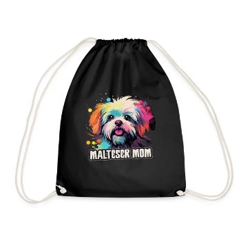 Maltese Dog Gift Saying - Drawstring Bag - black - Front