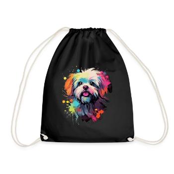 Maltese Dog Gift Saying - Drawstring Bag - black - Front