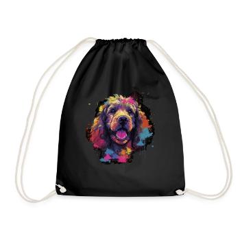 Pudel Hund Geschenk Spruch - Turnbeutel - Schwarz - Vorne