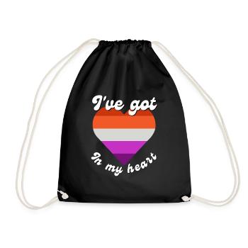 I have love in my heart. - Drawstring Bag - black - Front