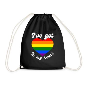 I have love in my heart. - Drawstring Bag - black - Front