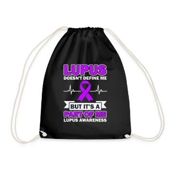 Lupus Definiert Mich Nicht, Aber Er Ist Ein Teil - Turnbeutel - Schwarz - Vorne