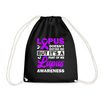 Lupus Definiert Mich Nicht, Aber Er Ist Ein Teil - Turnbeutel - Schwarz - Vorne