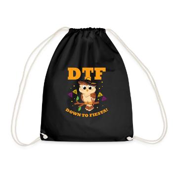 Down To Fiesta Funny Owl Lover Ornithologist Noctu - Turnbeutel - Schwarz - Vorne