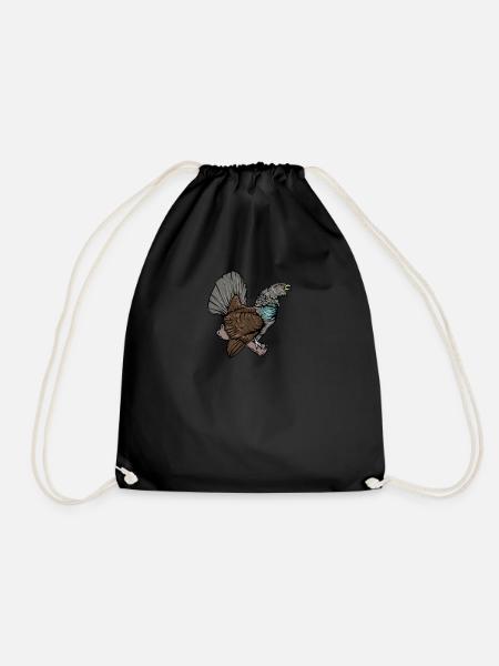 Auerhahn I Hühnervogel Auerhuhn Motiv für Jäger - Turnbeutel - Schwarz