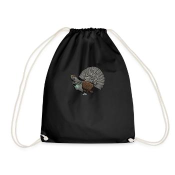 Capercaillie I Chicken bird capercaillie motif for hunter - Drawstring Bag - black - Front