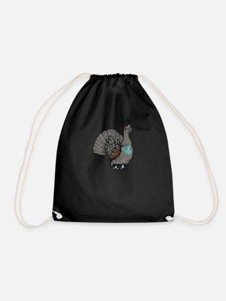 Auerhahn I Hühnervogel Auerhuhn Motiv für Jäger - Turnbeutel - Schwarz