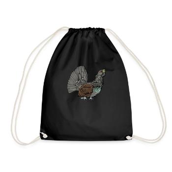Capercaillie I Chicken bird capercaillie motif for hunter - Drawstring Bag - black - Front
