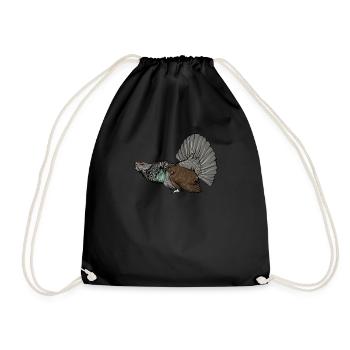 Capercaillie I Chicken bird capercaillie motif for hunter - Drawstring Bag - black - Front