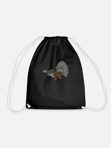 Auerhahn I Hühnervogel Auerhuhn Motiv für Jäger - Turnbeutel - Schwarz