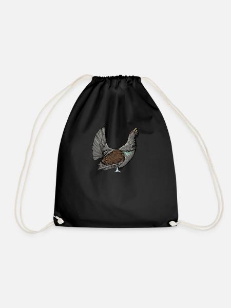 Auerhahn I Hühnervogel Auerhuhn Motiv für Jäger - Turnbeutel - Schwarz