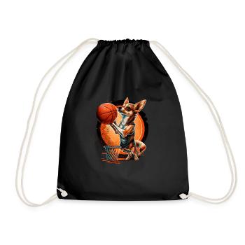 Chihuahua | Basketball | Player | Sport | Dunk | - Drawstring Bag - black - Front