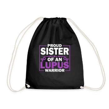 Lupus Awareness Proud Sister of One - Drawstring Bag - black - Front