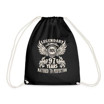 97 years birthday honorary day cradle festival - Drawstring Bag - black - Front