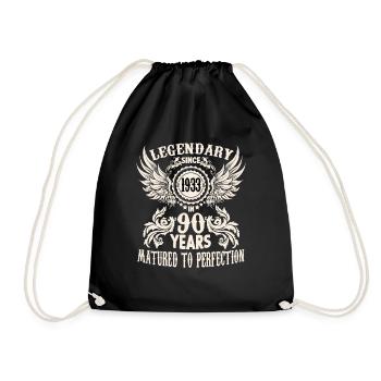 90 years legend birthday outfit sayings - Turnbeutel - Schwarz - Vorne