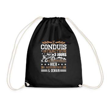 Drôle Tracteur Cadeaux - Sac de sport léger - noir - Devant