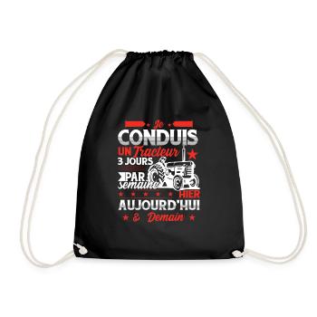 Conducteur Tracteur - Sac de sport léger - noir - Devant