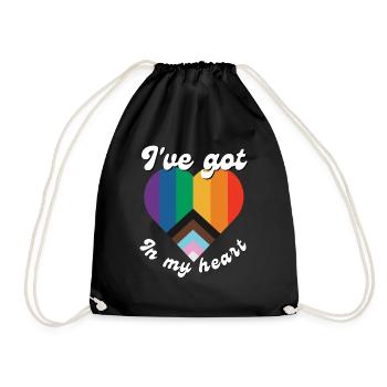 I have love in my heart - Drawstring Bag - black - Front