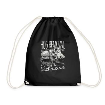 Pig Removal Technician Wild Boar Hunting - Drawstring Bag - black - Front