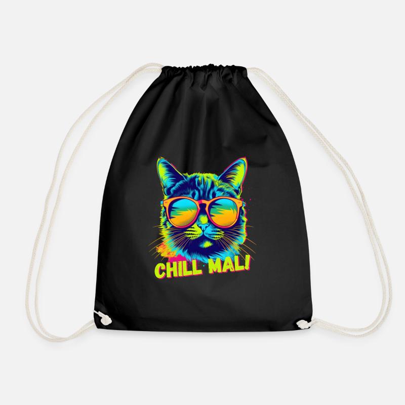 Chill times cat - Sac de sport léger - noir