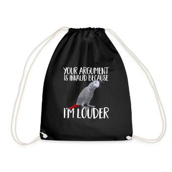Graupapagei African Grey Parrot Papagei - Drawstring Bag - black - Front