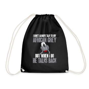 Graupapagei African Grey Parrot Papagei - Drawstring Bag - black - Front