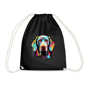 Weimaraner Dog Gift Saying - Drawstring Bag - black - Front