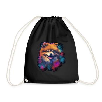 Zwergspitz Hund Geschenk Spruch - Turnbeutel - Schwarz - Vorne