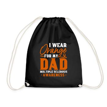 I'm wearing orange for my dad's multiples - Drawstring Bag - black - Front