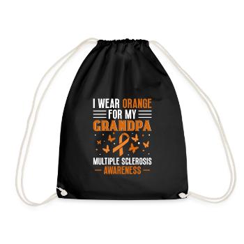 I wear orange for my grandpa multiples - Drawstring Bag - black - Front