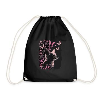 Chihuahua Chien Papillon 09 - Sac de sport léger - noir - Devant