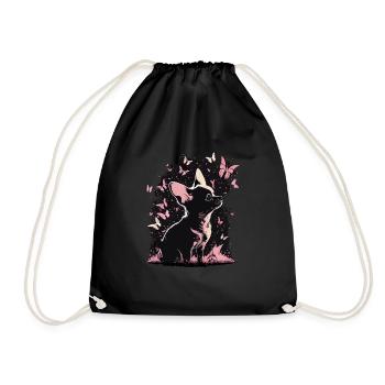 Chihuahua Chien Papillon 12 - Sac de sport léger - noir - Devant