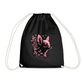 Chihuahua Dog Butterfly 13 - Turnbeutel - Schwarz - Vorne