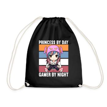 Gaming Konsole PC Zockerin Mädchen Gamer Girl - Turnbeutel - Schwarz - Vorne
