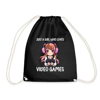 Gaming Console PC Gamer Girl Gamer Girl - Drawstring Bag - black - Front