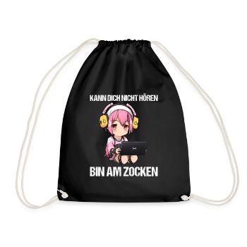 Gaming Console PC Gamer Girl Gamer Girl - Drawstring Bag - black - Front