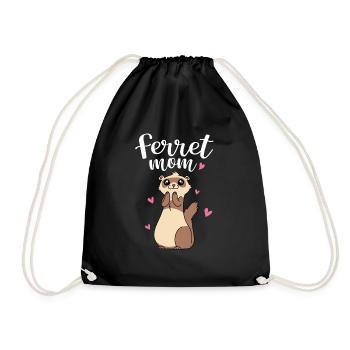 Mother's Day Cute Women Weasel Ferret Mom - Turnbeutel - Schwarz - Vorne
