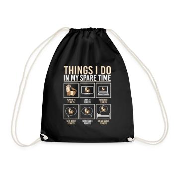 Choses que je fais pendant mon temps libre Drôle de belette furet e - Sac de sport léger - noir - Devant
