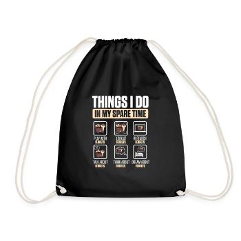 Ferret Lover Weasel Funny Things I Do In My Spare - Drawstring Bag - black - Front