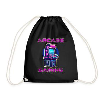 Arcade Gaming Retro Slots Games 80s Gamer - Drawstring Bag - black - Front