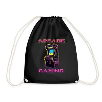 Arcade Gaming Retro Slots Games 80s Gamer - Drawstring Bag - black - Front